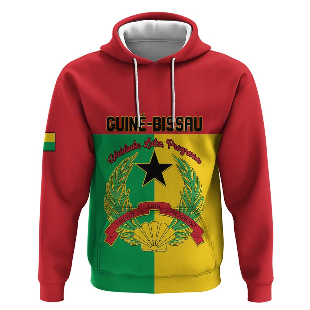 Personalized Guinea-Bissau Zip Hoodie Basic Flag Style - African Pride