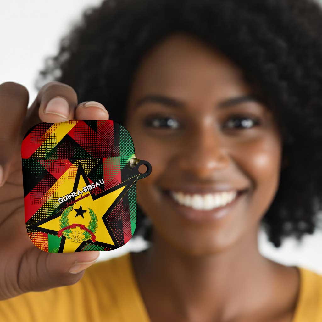 Guinea-Bissau Independence Day AirPods Case Coat Of Arms With Map