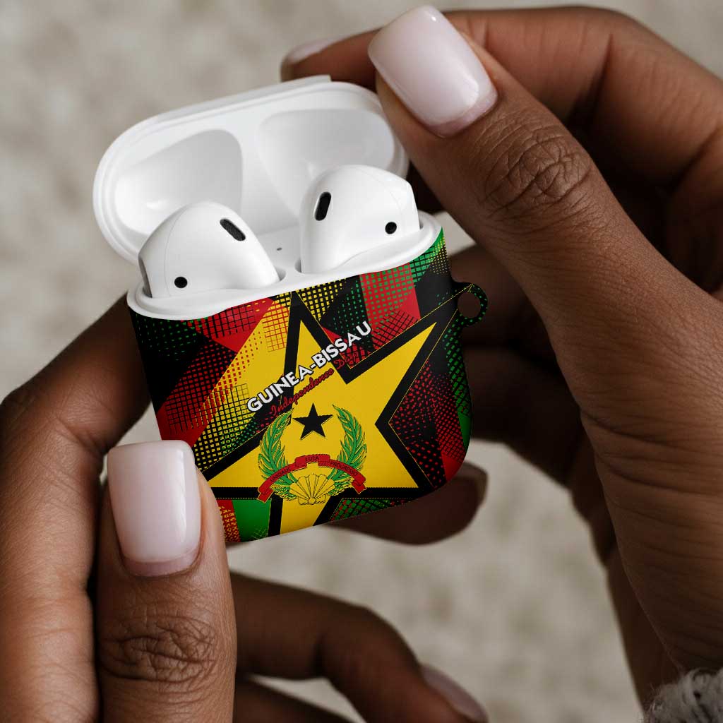 Guinea-Bissau Independence Day AirPods Case Coat Of Arms With Map