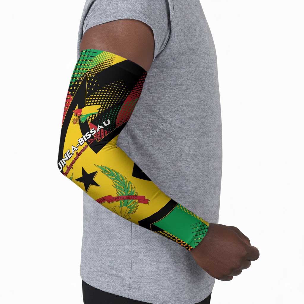 Personalized Guinea-Bissau Independence Day Arm Sleeves Coat Of Arms With Map