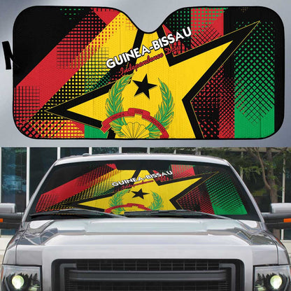 Guinea-Bissau Independence Day Auto Sun Shade Coat Of Arms With Map