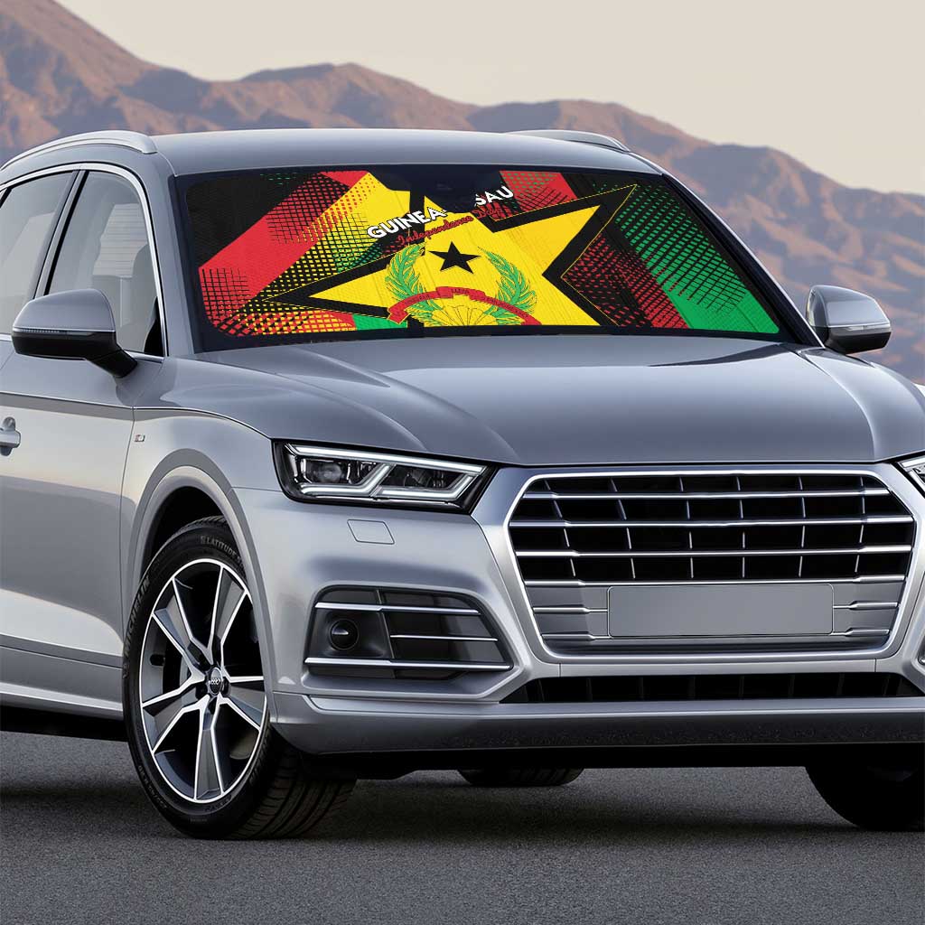 Guinea-Bissau Independence Day Auto Sun Shade Coat Of Arms With Map