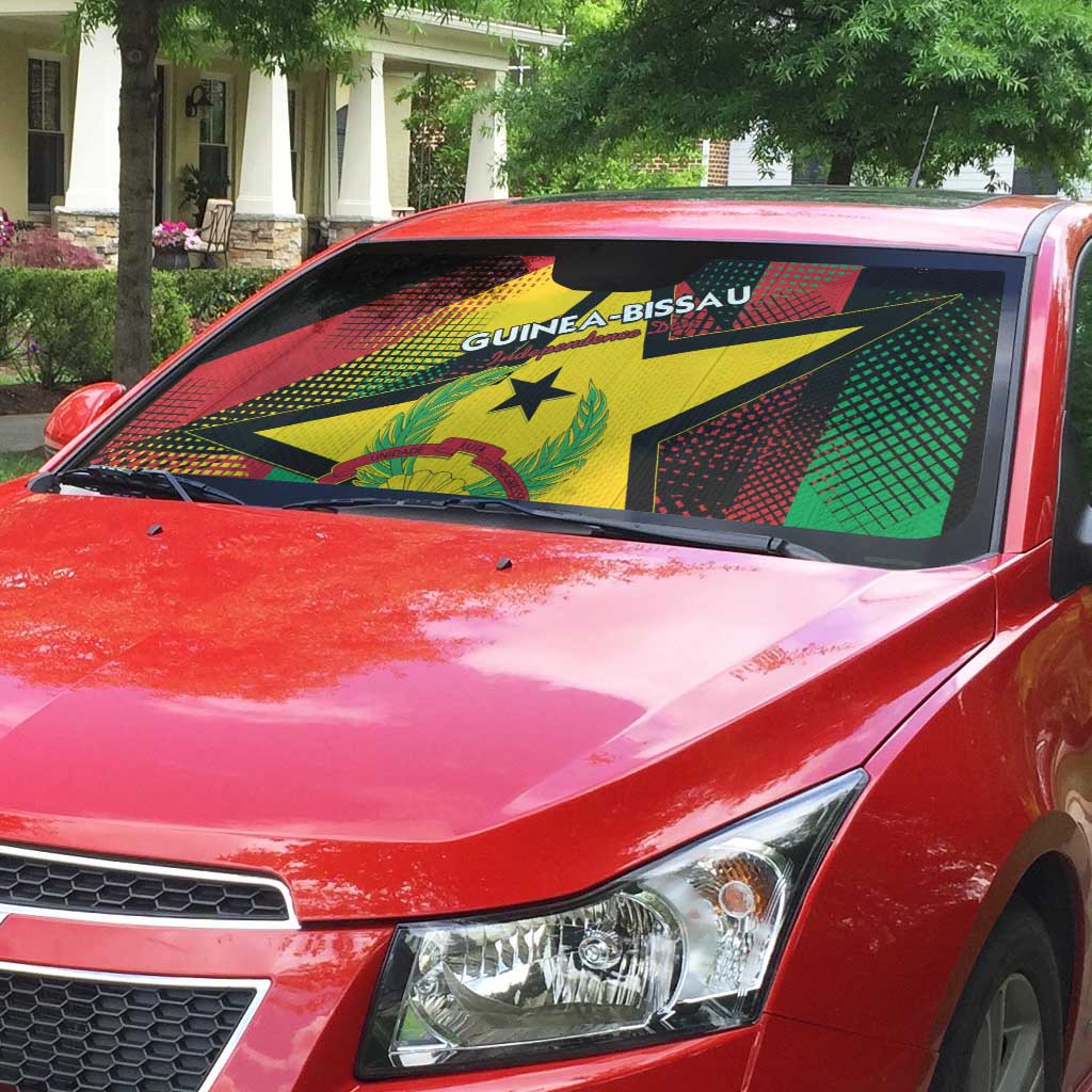 Guinea-Bissau Independence Day Auto Sun Shade Coat Of Arms With Map