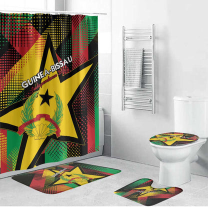 Guinea-Bissau Independence Day Bathroom Set Coat Of Arms With Map