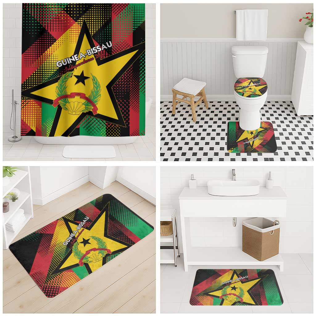 Guinea-Bissau Independence Day Bathroom Set Coat Of Arms With Map