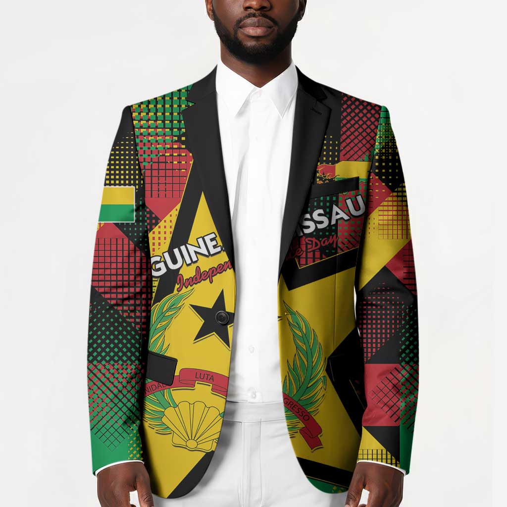 Personalized Guinea-Bissau Independence Day Blazer Coat Of Arms With Map