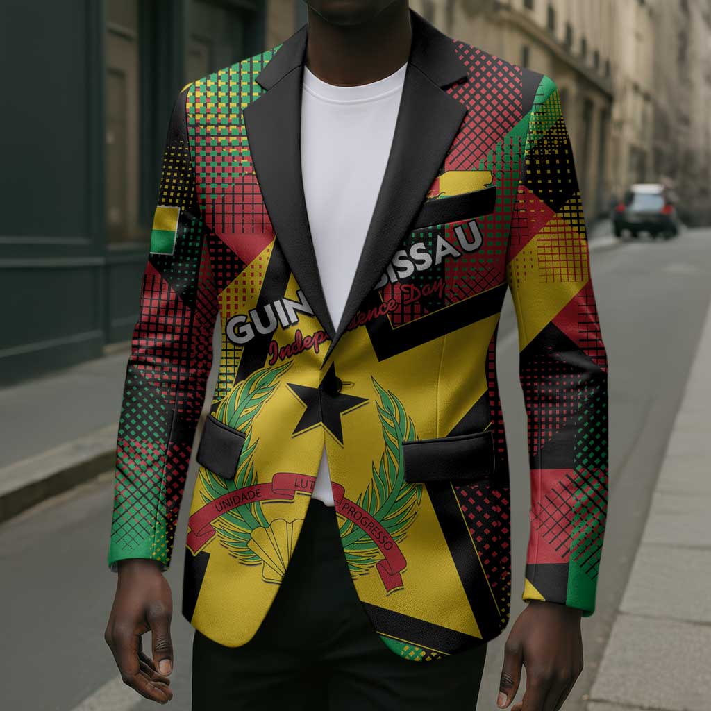Personalized Guinea-Bissau Independence Day Blazer Coat Of Arms With Map