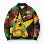 Personalized Guinea-Bissau Independence Day Bomber Puffer Jacket Coat Of Arms With Map