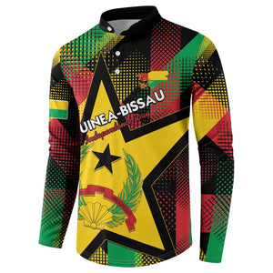 Personalized Guinea-Bissau Independence Day Button Sweatshirt Coat Of Arms With Map