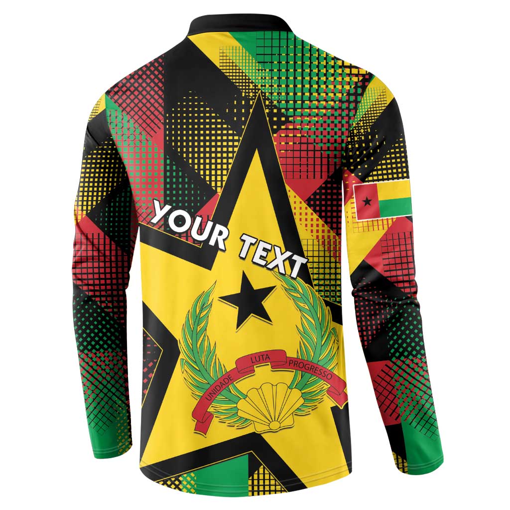 Personalized Guinea-Bissau Independence Day Button Sweatshirt Coat Of Arms With Map