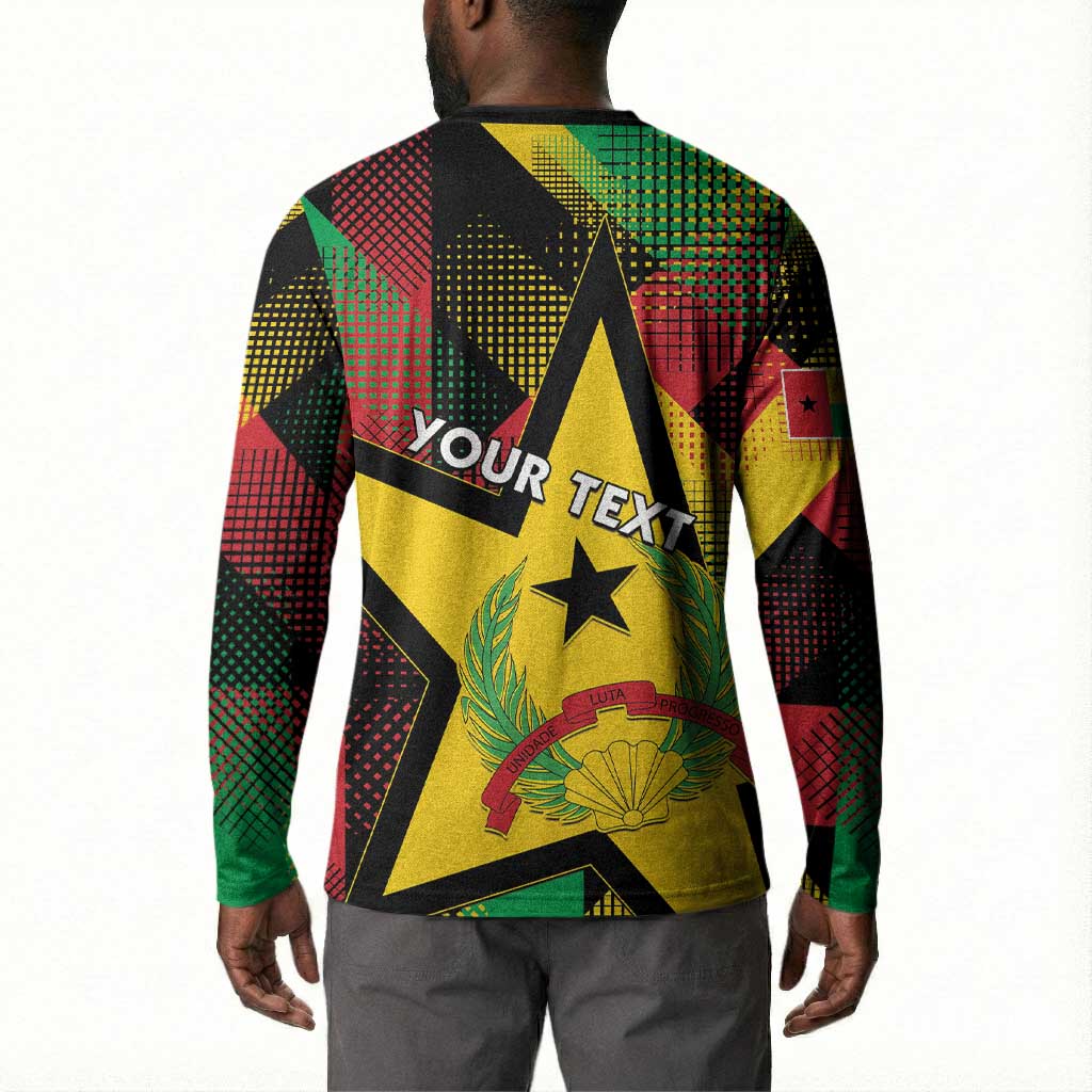 Personalized Guinea-Bissau Independence Day Button Sweatshirt Coat Of Arms With Map