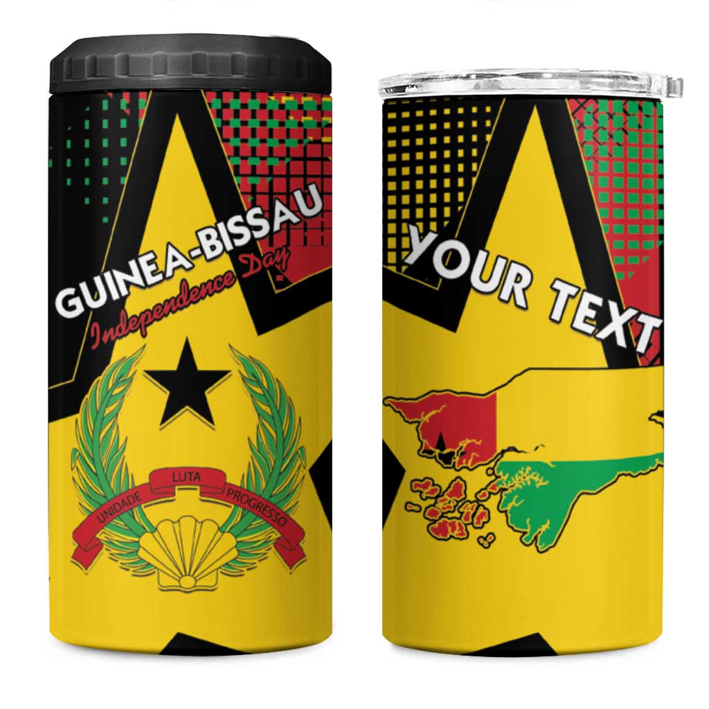 Personalized Happy Guinea-Bissau 4 in 1 Can Cooler Tumbler Independence Day - African Pride
