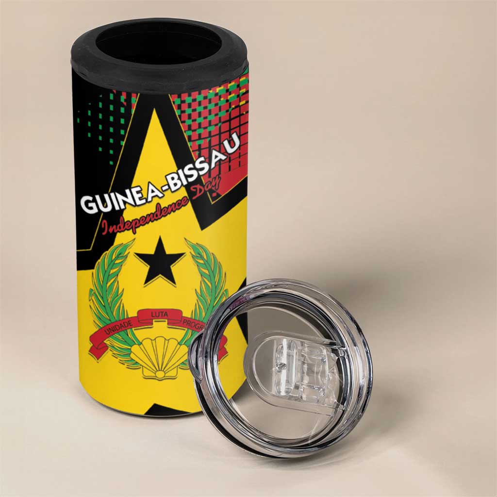 Personalized Happy Guinea-Bissau 4 in 1 Can Cooler Tumbler Independence Day - African Pride