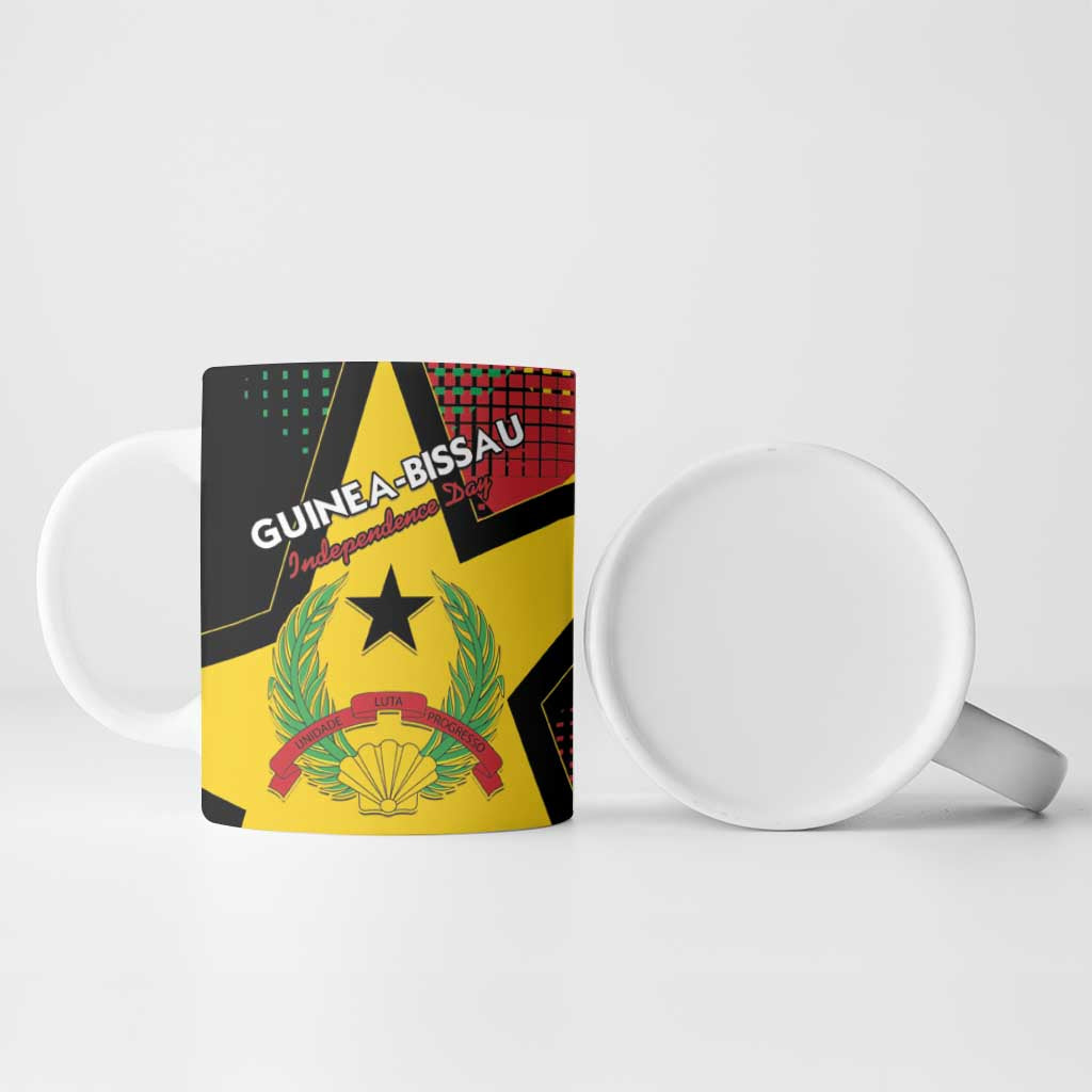 Personalized Guinea-Bissau Independence Day Ceramic Mug Coat Of Arms With Map