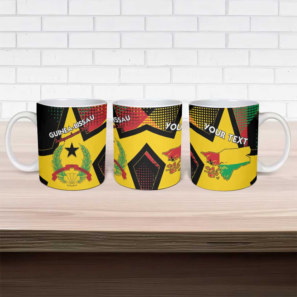 Personalized Guinea-Bissau Independence Day Ceramic Mug Coat Of Arms With Map