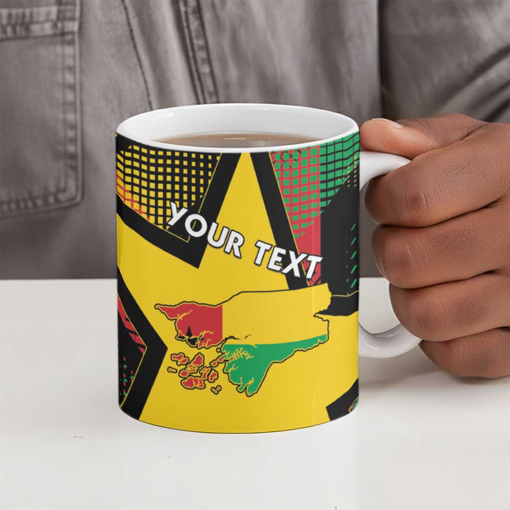Personalized Guinea-Bissau Independence Day Ceramic Mug Coat Of Arms With Map