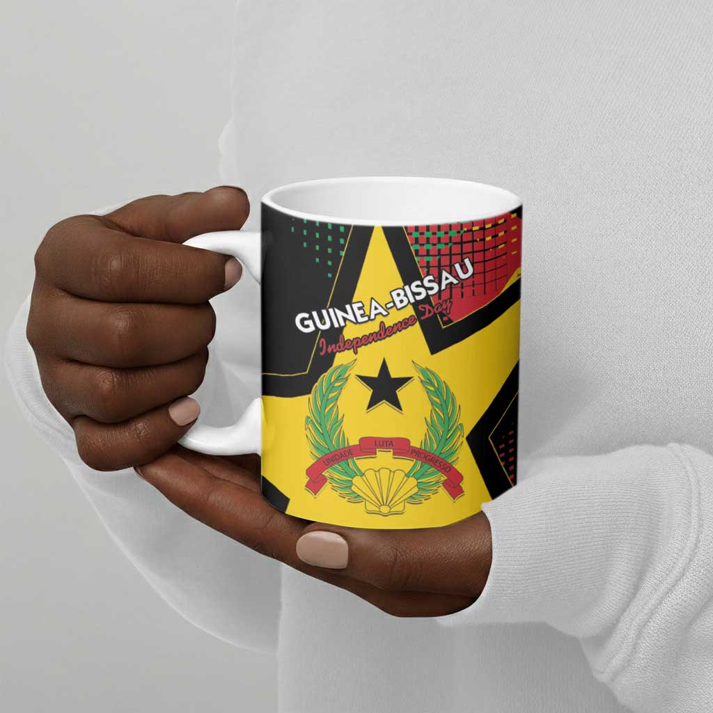 Personalized Guinea-Bissau Independence Day Ceramic Mug Coat Of Arms With Map