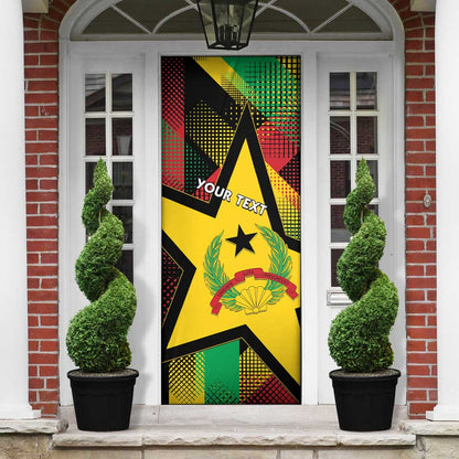 Personalized Guinea-Bissau Independence Day Door Cover Coat Of Arms With Map
