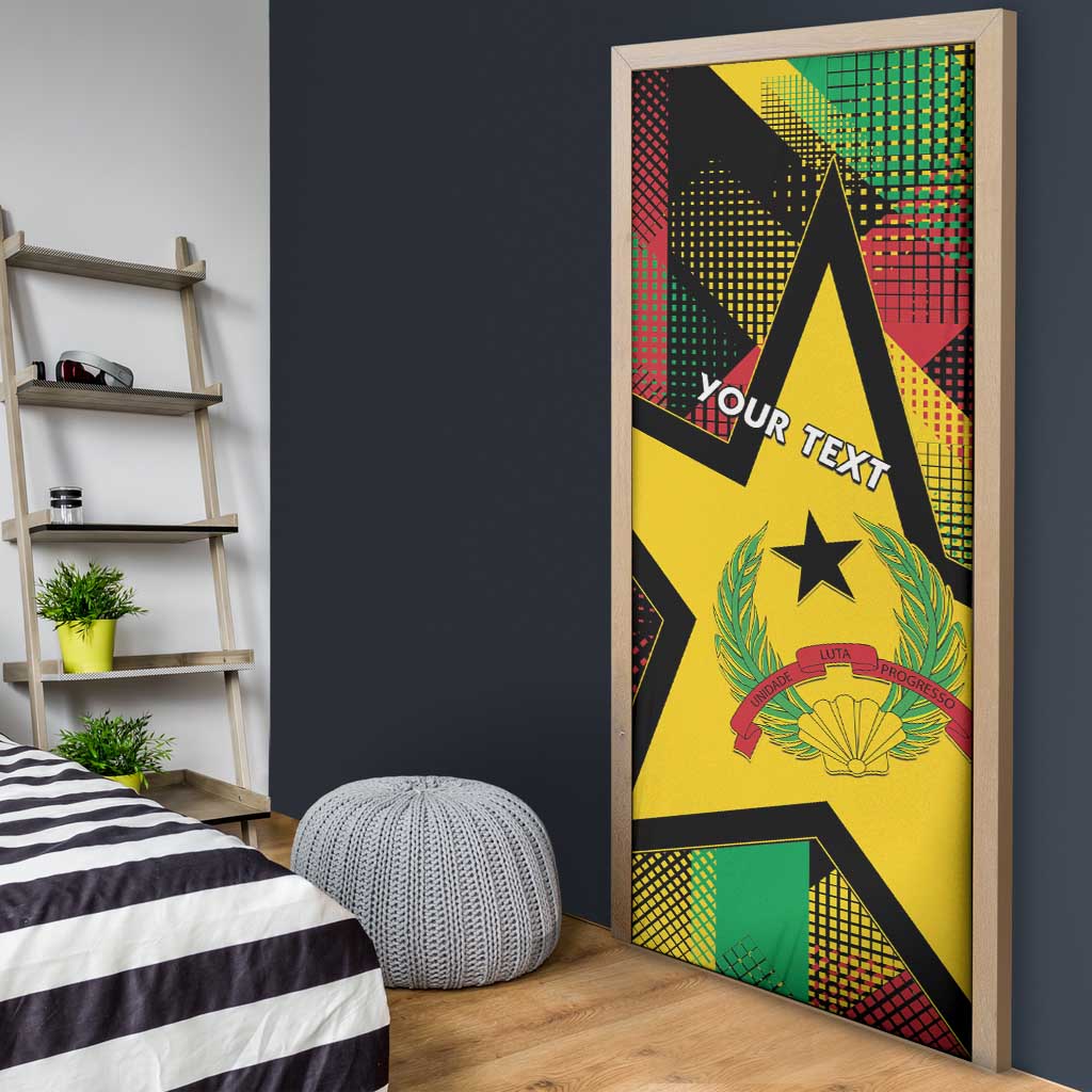 Personalized Guinea-Bissau Independence Day Door Cover Coat Of Arms With Map