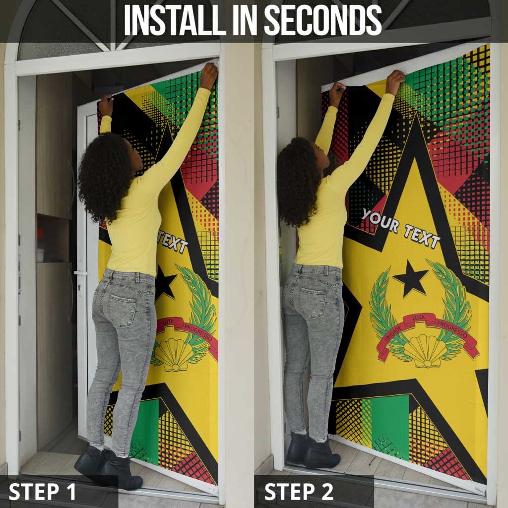 Personalized Guinea-Bissau Independence Day Door Cover Coat Of Arms With Map