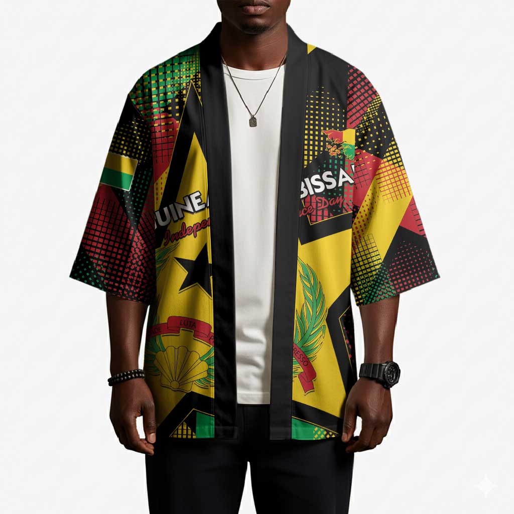 Personalized Guinea-Bissau Independence Day Kimono Coat Of Arms With Map