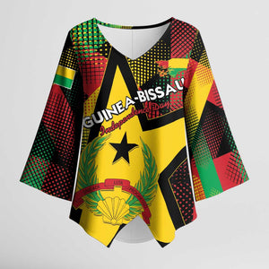 Personalized Guinea-Bissau Independence Day Kimono Sleeve Blouse Coat Of Arms With Map