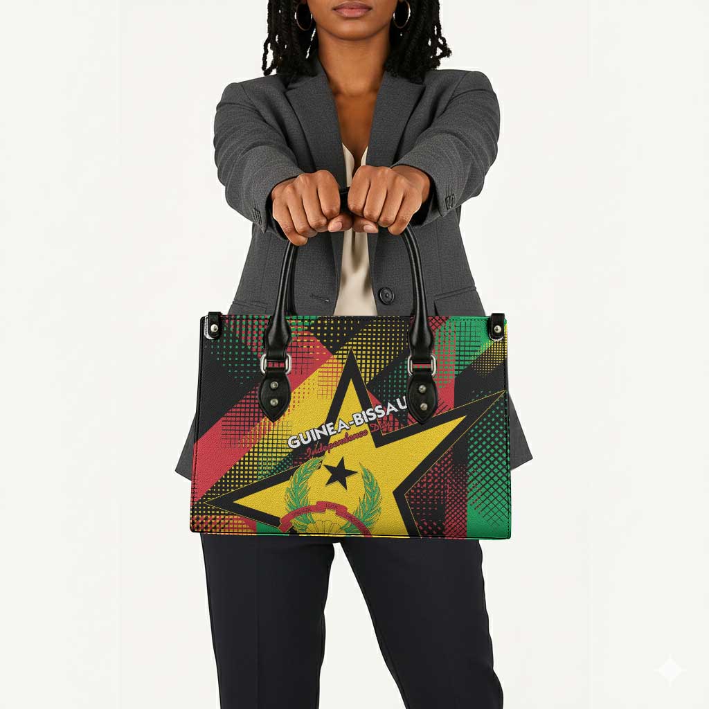Guinea-Bissau Independence Day Leather Bag Coat Of Arms With Map