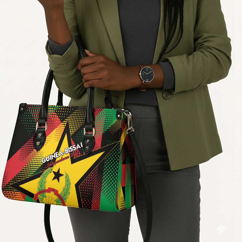 Guinea-Bissau Independence Day Leather Bag Coat Of Arms With Map