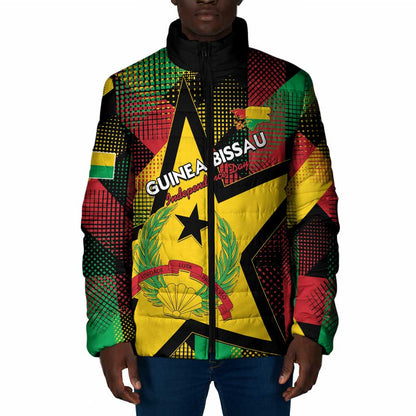 Personalized Guinea-Bissau Independence Day Padded Jacket Coat Of Arms With Map
