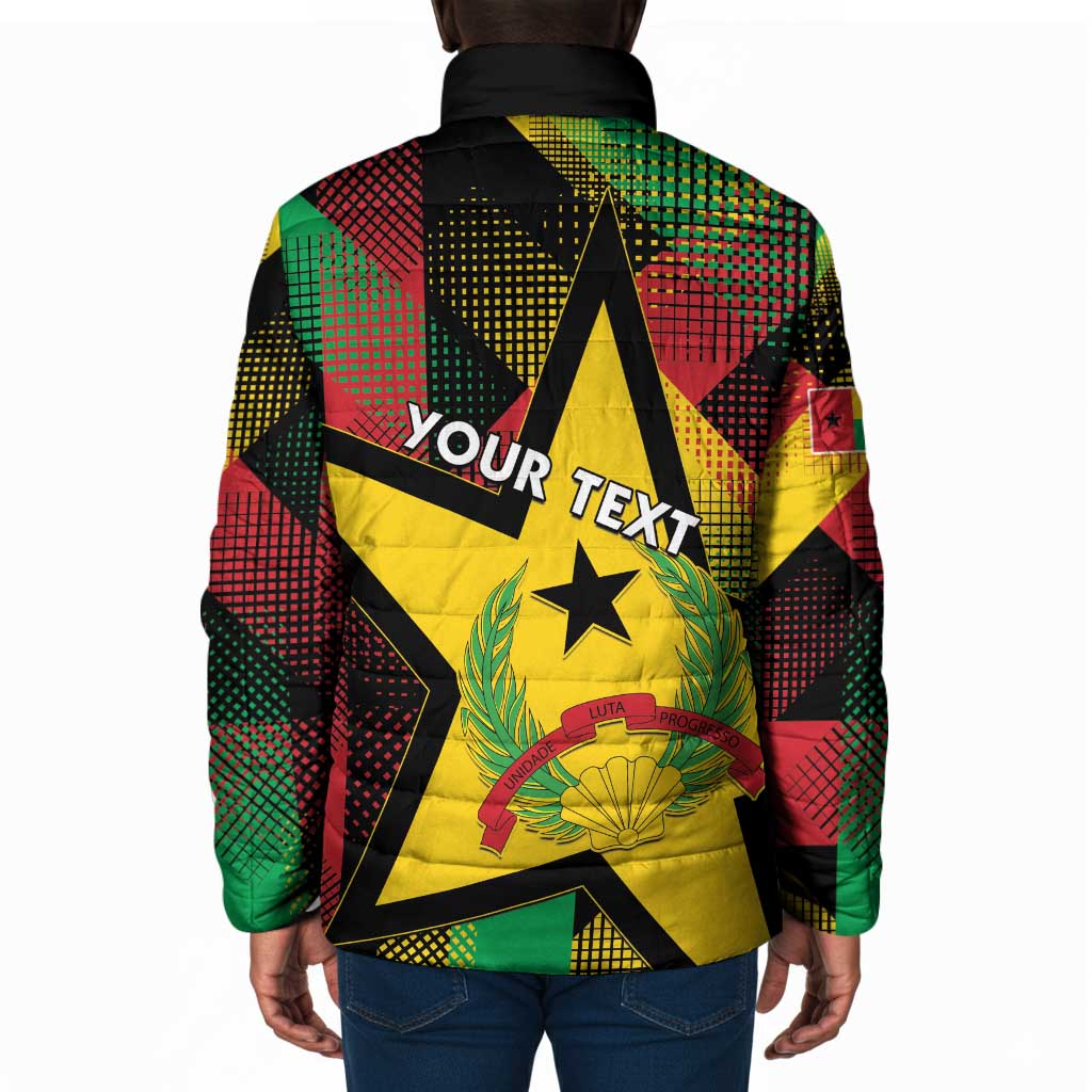 Personalized Guinea-Bissau Independence Day Padded Jacket Coat Of Arms With Map