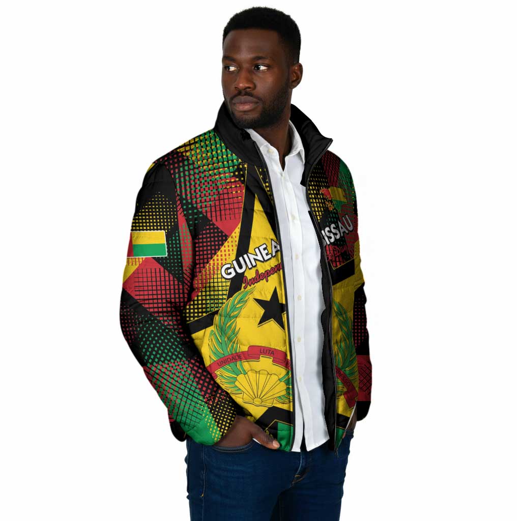 Personalized Guinea-Bissau Independence Day Padded Jacket Coat Of Arms With Map