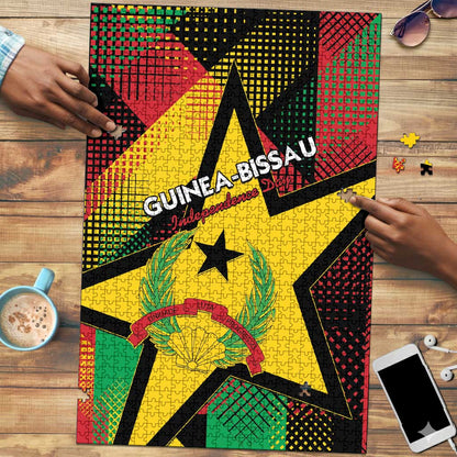 Guinea-Bissau Independence Day Puzzle Coat Of Arms With Map