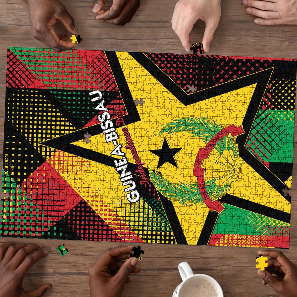 Guinea-Bissau Independence Day Puzzle Coat Of Arms With Map