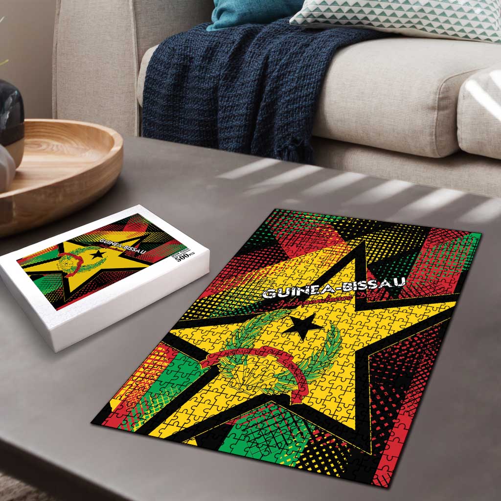 Guinea-Bissau Independence Day Puzzle Coat Of Arms With Map