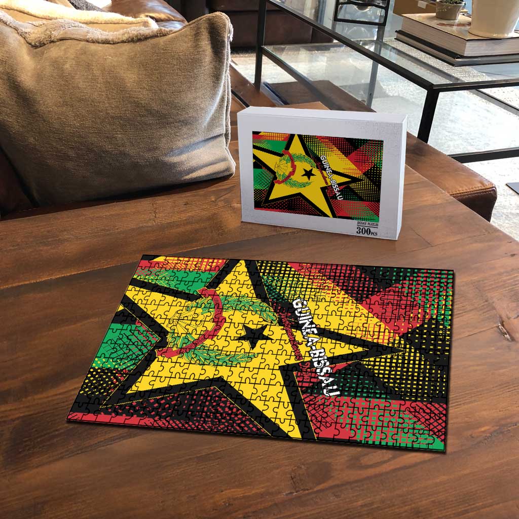Guinea-Bissau Independence Day Puzzle Coat Of Arms With Map