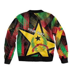 Personalized Happy Guinea-Bissau Sleeve Zip Bomber Jacket Independence Day - African Pride