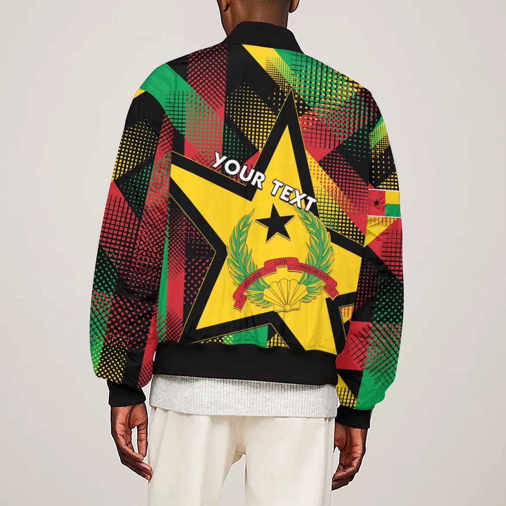 Personalized Happy Guinea-Bissau Sleeve Zip Bomber Jacket Independence Day - African Pride