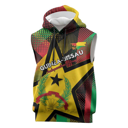 Personalized Happy Guinea-Bissau Sleeveless Hoodie Independence Day - African Pride