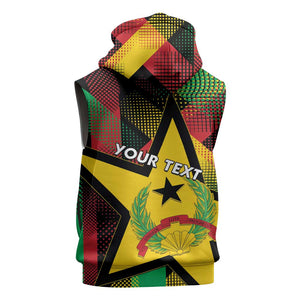 Personalized Happy Guinea-Bissau Sleeveless Hoodie Independence Day - African Pride
