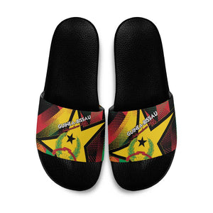 Guinea-Bissau Independence Day Slide Sandals Coat Of Arms With Map