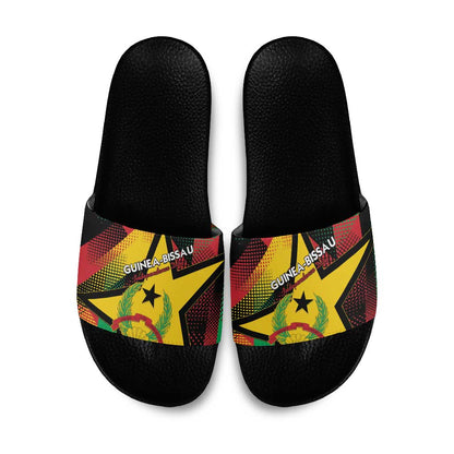 Guinea-Bissau Independence Day Slide Sandals Coat Of Arms With Map