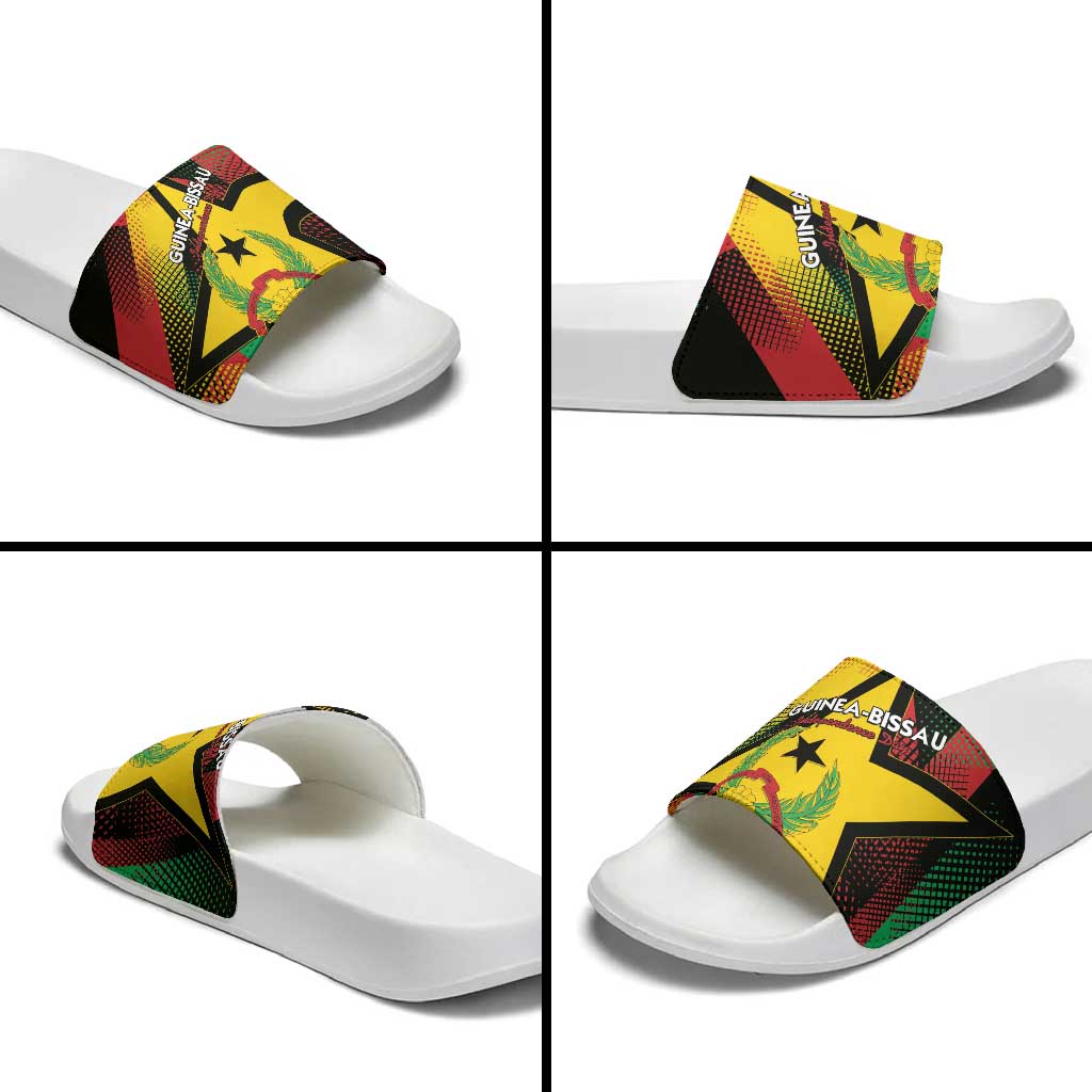 Guinea-Bissau Independence Day Slide Sandals Coat Of Arms With Map