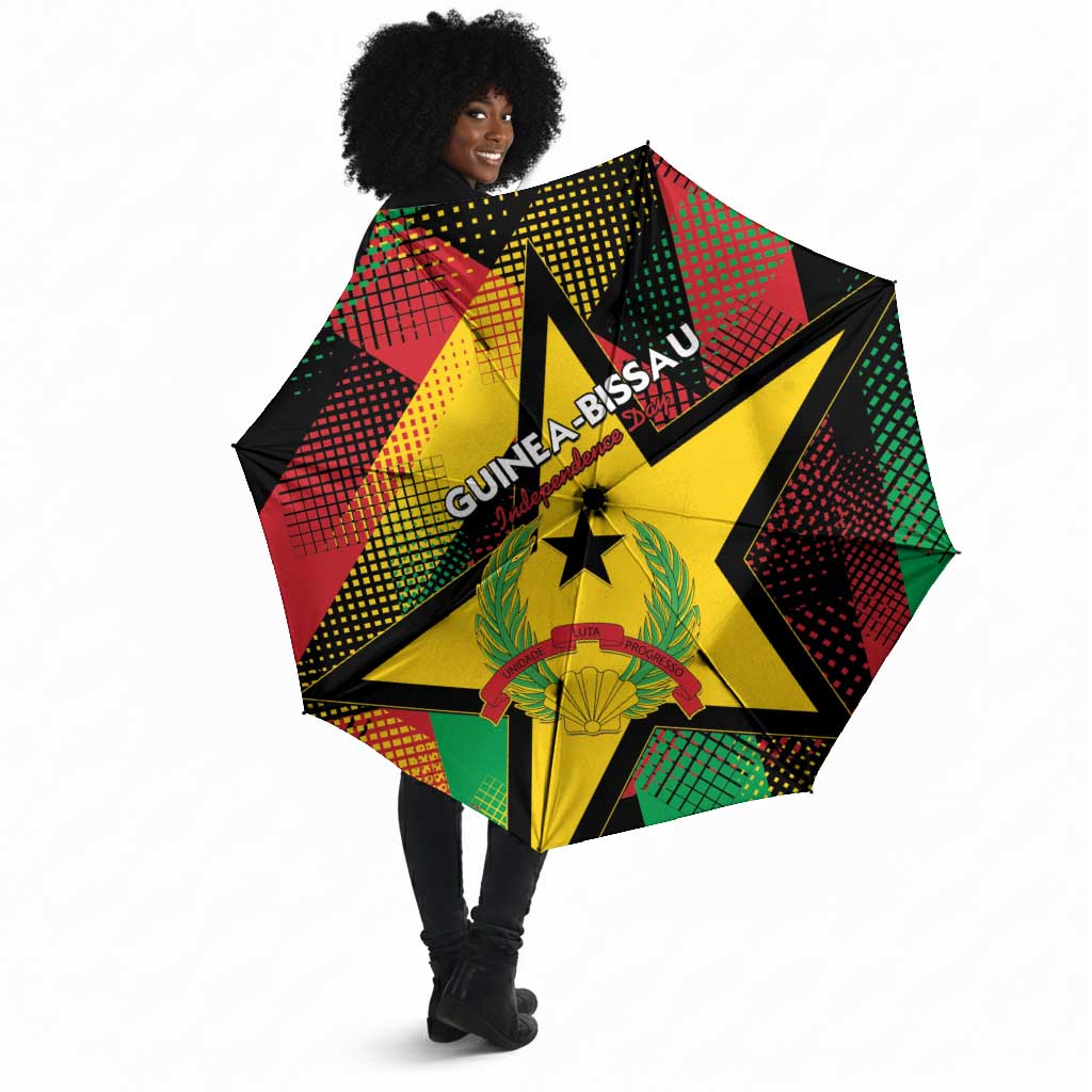 Guinea-Bissau Independence Day Umbrella Coat Of Arms With Map