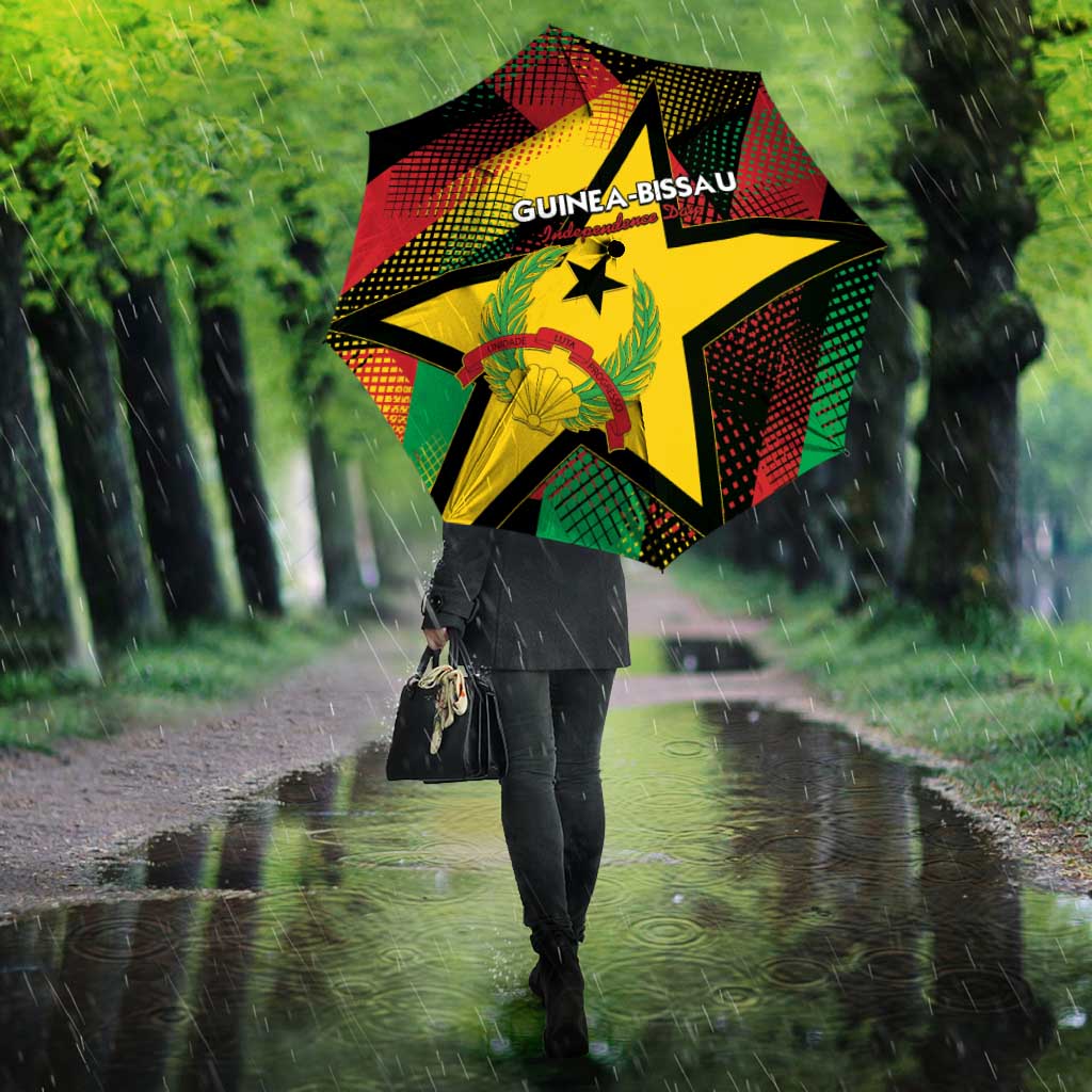Guinea-Bissau Independence Day Umbrella Coat Of Arms With Map