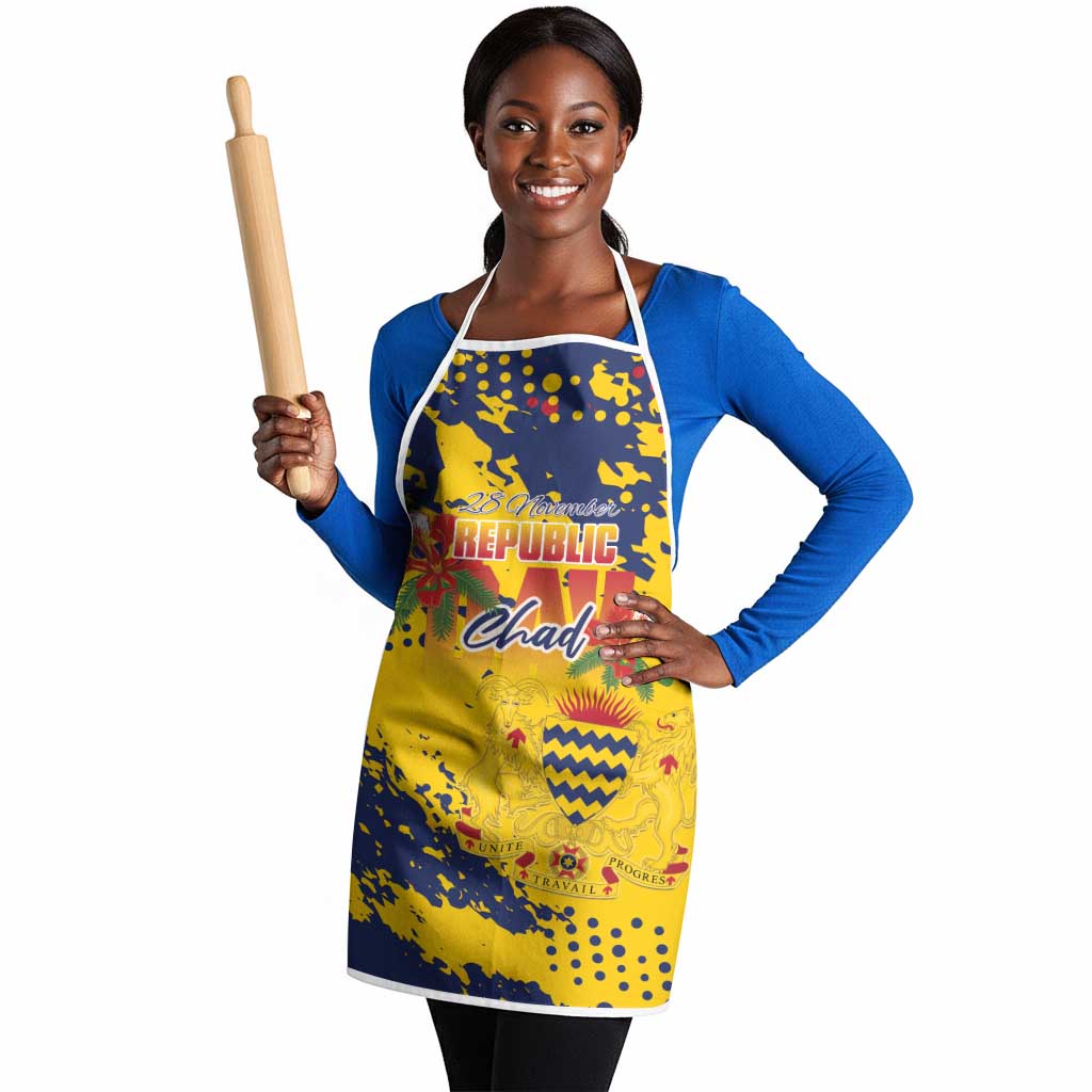 Chad Republic Day Apron Coat Of Arms - Grunge Style