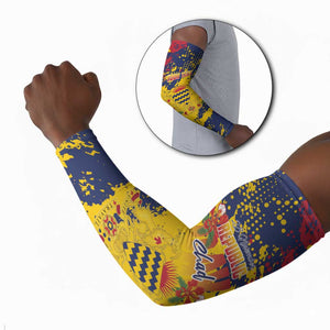 Personalized Chad Republic Day Arm Sleeves Coat Of Arms - Grunge Style