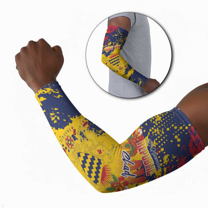 Personalized Chad Republic Day Arm Sleeves Coat Of Arms - Grunge Style
