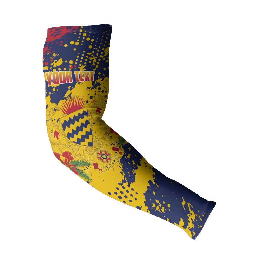 Personalized Chad Republic Day Arm Sleeves Coat Of Arms - Grunge Style