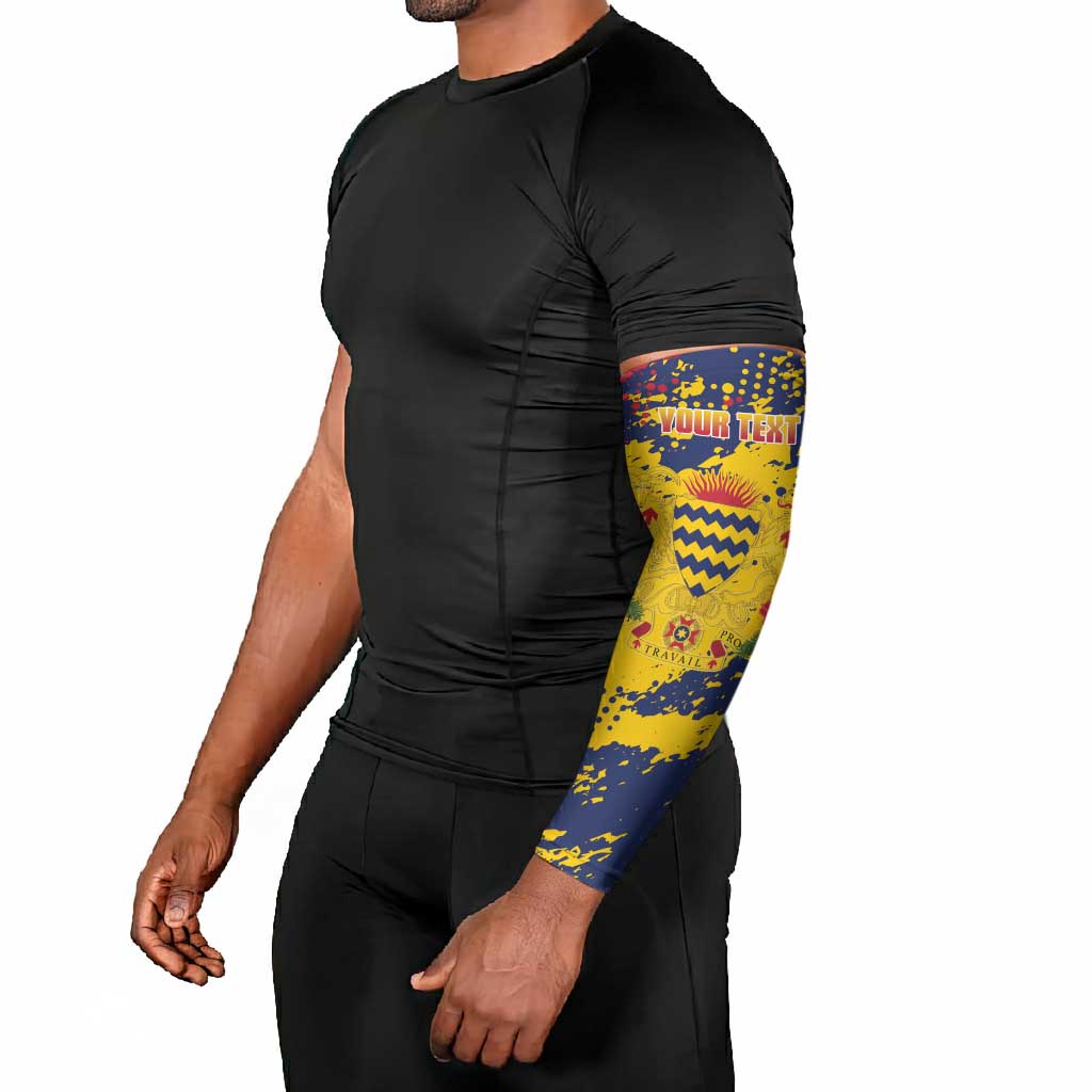 Personalized Chad Republic Day Arm Sleeves Coat Of Arms - Grunge Style