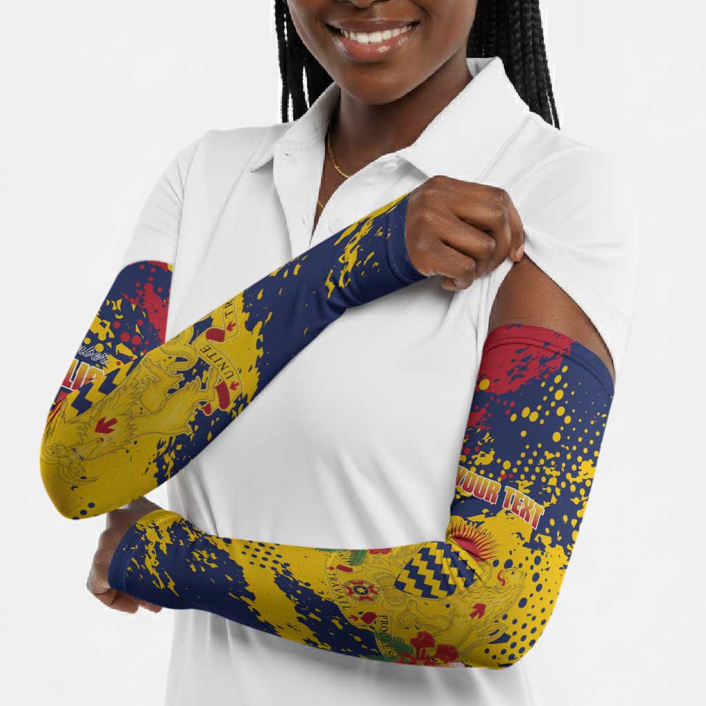 Personalized Chad Republic Day Arm Sleeves Coat Of Arms - Grunge Style